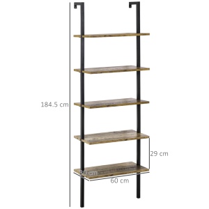 Biblioteca Industriala cu Scara – 5 Niveluri 60×30×184,5 cm - Img 3
