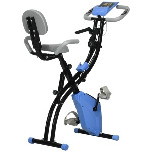 Bicicletă Pliabilă cu 8 Niveluri Rezistență și Corzi Elastice pentru Brațe, Albastru - Img 1
