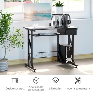 birou calculator, cu suport glisant,90x50x95 cm - Img 6