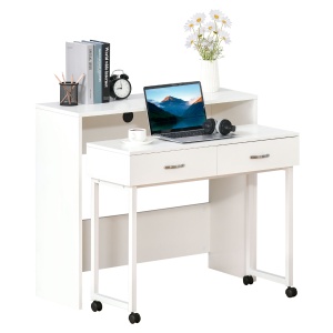 Birou Dublu Separabil cu Role – Alb