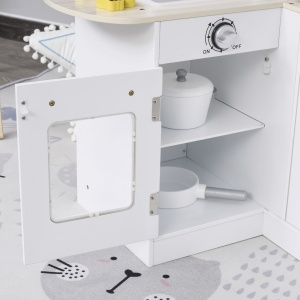 Bucatarie Jucarie Lemn – Accesorii Incluse, Chiuveta & Frigider - Img 9