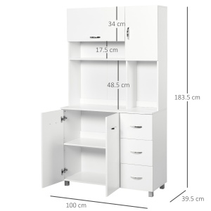 Bufet inaltat Bucatarie 100×39 cm – Rafturi, Sertare & Spatiu Microunde - Img 3