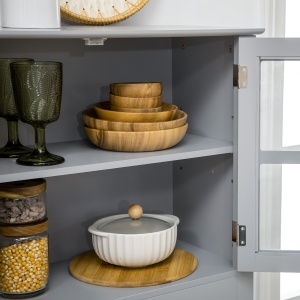 Bufet pentru Bucatarie, Mobilier din MDF, Dulap de Bucatarie in Stil Clasic, Gri, 68x39.5x170 cm - Img 9