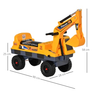 Buldozer Jucarie 2-in-1 – Excavator Galben cu Compartiment - Img 3
