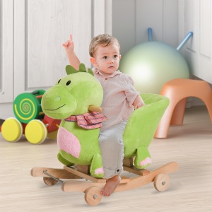 Cal Balansoar cu Roti sub Forma de Dragon pentru copii 18-36 luni Verde - Img 2