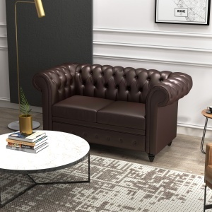 Canapea 2 Locuri – Chesterfield Piele Ecologica - Img 2