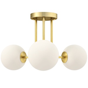 Candelabru de Tavan Vintage cu 3 Puncte de Lumină, cu Socluri G9, 42x42x26.5 cm, Becuri Neincluse, Aur