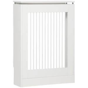 Capac pentru radiator modern din MDF si otel, 60x18x84cm, alb - Img 1