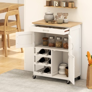 carucior bucatarie, suport pentru sticle, 67x37x87cm - Img 2