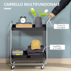 carucior rulant, utilitar, 2 rafturi 63x40.4x83.5 cm - Img 4