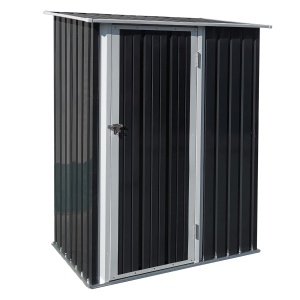 Casă de Depozitare Unelte Grădină, Șopron Metalic Rezistent la Intemperii, Spațiu Depozitare pentru Gardină și Instrumente, 142×84×189 cm - Img 1