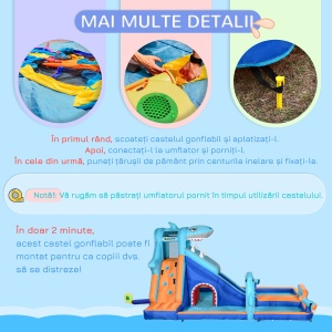 Castel Gonflabil Copii 6‑in‑1 – Parc Acvatic cu Tobogan & Piscina - Img 7