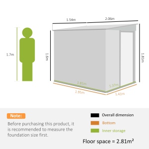 Căsuță de Grădină din Metal 1.5x2m Ușă Glisantă Gri Deschis - Img 3
