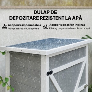 Casuta Lemn 75×56×115 cm – Depozitare Unelte cu Acoperis Impermeabil - Img 5