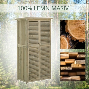 Casuta Lemn Brad – 4 Compartimente, Depozit Gradina - Img 7