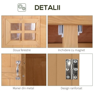 Casuta pentru gradina din lemn de brad, cu rafturi 127.5x50x164 - Img 7