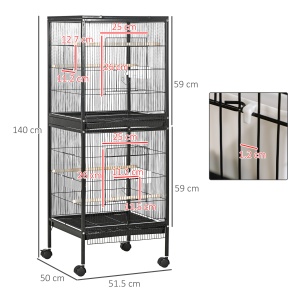 Colivie Pasari 140 cm cu Roti si Accesorii - Img 3