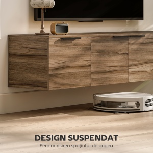 Comodă TV de până la 65" Stil Industrial cu 3 Dulapuri, Maro - Img 4