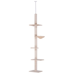 Copac de Zgariat pentru Pisici 40x34x260cm Bej - Img 1