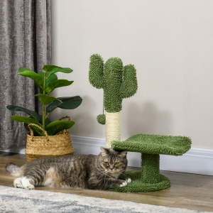 Copac in Forma de Cactus pentru Pisici de Interior Turn pentru Pisici cu Stalpi de Zgariat Pat pentru Pisici Minge de Jucarie Verde accesorii animale feline sala de gimnastica pisoi lounge mobila sufragerie - Img 2