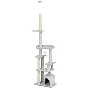 Copac pentru Pisici de Interior Turn de Joaca Centru de Activitati de Escaladare Turn de Zgariere Apartament Perne Inaltime Reglabilaaccesorii animale feline sala de gimnastica pisoi lounge mobila sufragerie - Img 1