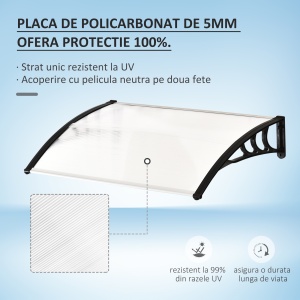 Copertina 100×80 cm – Policarbonat Anti-UV pentru Usi si Ferestre - Img 4