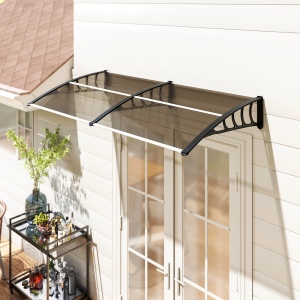 Copertina de exterior pentru ferestre si usi, din policarbonat si aluminiu, 200x96x27cm – maro - Img 2