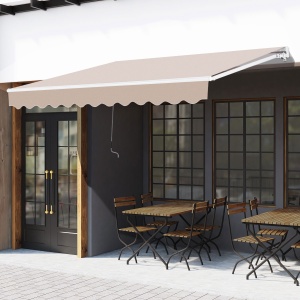 Copertină Extensibilă pentru Exterior, Copertină Roll-Up cu Deschidere Manivelă, 295x200 cm, Bej - Img 2