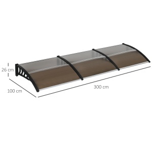 Copertina Exterior 300×100 cm – Policarbonat & Aluminiu Maro - Img 3