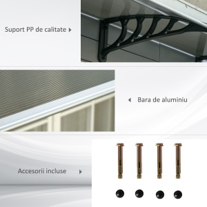 Copertina Exterior 300×100 cm – Policarbonat & Aluminiu Maro - Img 7