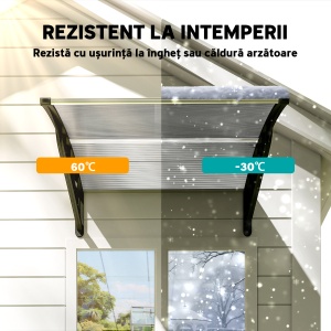 Copertina moderna din policarbonat, 110x60x18 cm, gri - Img 6