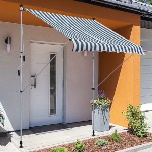 Copertina pentru soare de exterior tip rulou tip rulou cu manivela, inaltime si unghi reglabil, 200x150cm - Img 2