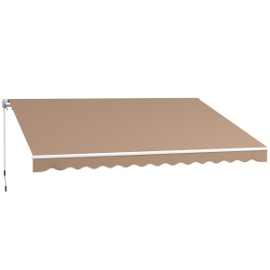 Copertină Pliabilă pentru Exterior, Copertină Tip Roll-Up cu Deschidere Manivelă, 350x250 cm, Galben - Img 1