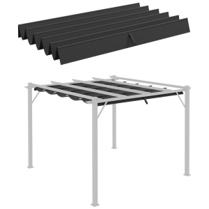 Copertina retractabila pentru pergola, Copertina de rezerva din material textil pentru pergola de 3 x 3 (m), gri inchis - Img 1