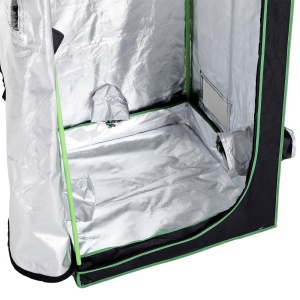 Cort Hidroponic din Oxford 600D cu 5 Orificii de Ventilație Reglabile și Fereastră, 80x80x160 cm, Negru - Img 8