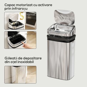 Cos de gunoi cu senzor 30L inox elegant - Img 6