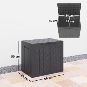 Cufăr de Exterior de 93L cu Mânere Integrate și Cârlig pentru Lacăt, 56x41x50 cm, Negru - Img 3