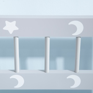 Cufar de jucarii moderna 2 in 1, scaun pentru copii, MDF si lemn de pin, 60x30x50 cm, alb si gri - Img 8
