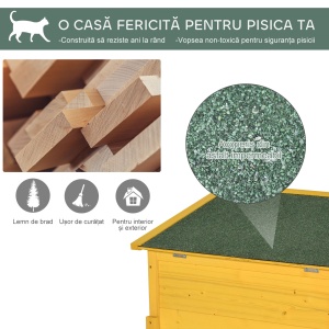 Cușcă pentru Animale Domestice din Lemn de Brad, 70x51.5x60cm - Img 4