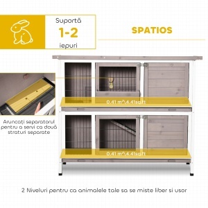 Cușcă pentru Iepuri Interior/Exterior, Hrănire Rapidă - Img 4