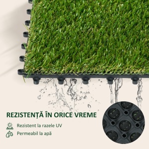 Dale pentru Gradina cu Iarba Sintetica 30x30cm 10 Bucati, Gazon Artificial Realist, Verde - Img 5