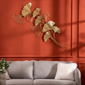 Decoratiune Perete 3D – Frunze Gingko Moderne - Img 2