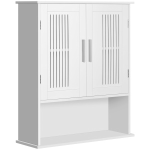 Dulap de baie suspendat dimensiuni reduse cu dulap si raft, 60x20x70cm – alb - Img 1