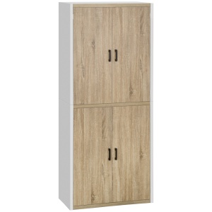 Dulap de Depozitare 4 Usi si 4 Rafturi Reglabile 80x40x182 cm – Crem/Alb - Img 1