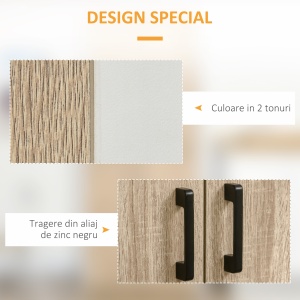 Dulap de Depozitare 4 Usi si 4 Rafturi Reglabile 80x40x182 cm – Crem/Alb - Img 6