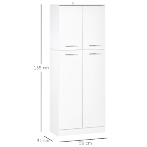Dulap de depozitare, cu 2 compartimente și rafturi reglabile pentru dormitor living birou, 59×31×155 cm - Img 3