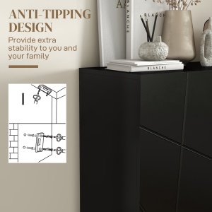 Dulap Îngust pentru Pantofi, Dulap Subțire pentru Depozitarea a 15-20 de Pantofi, 95x72x31.5 cm, Negru - Img 8