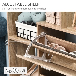 Dulap Pantofi Design Modern 20 Perechi pentru Hol in Lemn 101,5 x 25,5 x 98 cm - Img 5