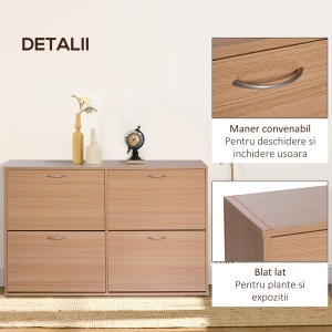 Dulap Pantofi Lemn 120×24×81 cm – 24 Perechi, Hol sau Dormitor - Img 6