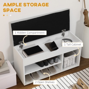 Dulap Pantofi Space Saver – Cu Banca & Compartimente Deschise - Img 5